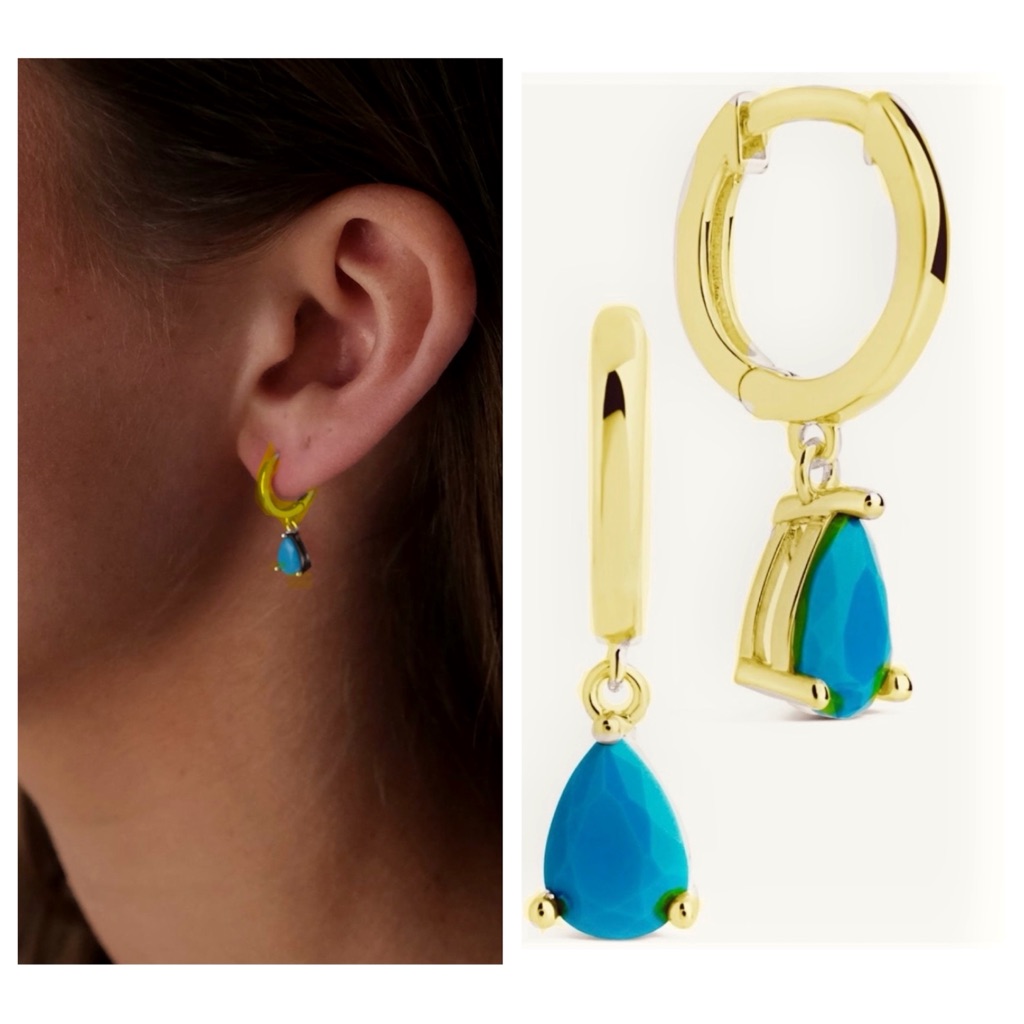 Adalie Cubic Zirconia Pear Drop Huggie Hoops 24$